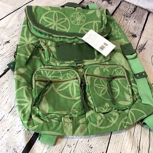 Gaian green backpack flower power